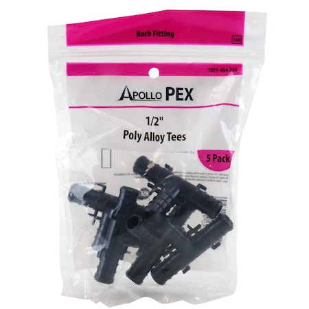 Apollo 1/2 in. Plastic PEX Barb Tee (5-Pack), 5PK PXPAT125PK